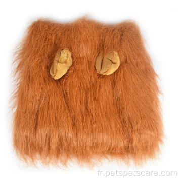 Costume de chien à crinière de lion marron pour fête du festival